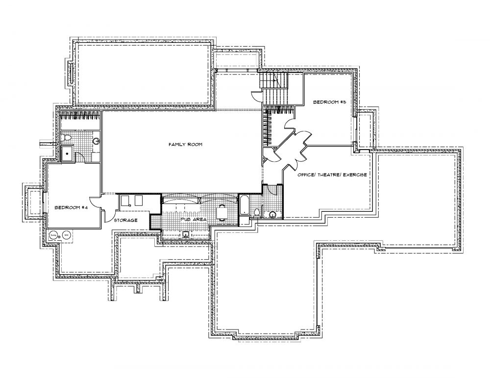 Bradbury Custom Home Basement Floor Plan in Wichita