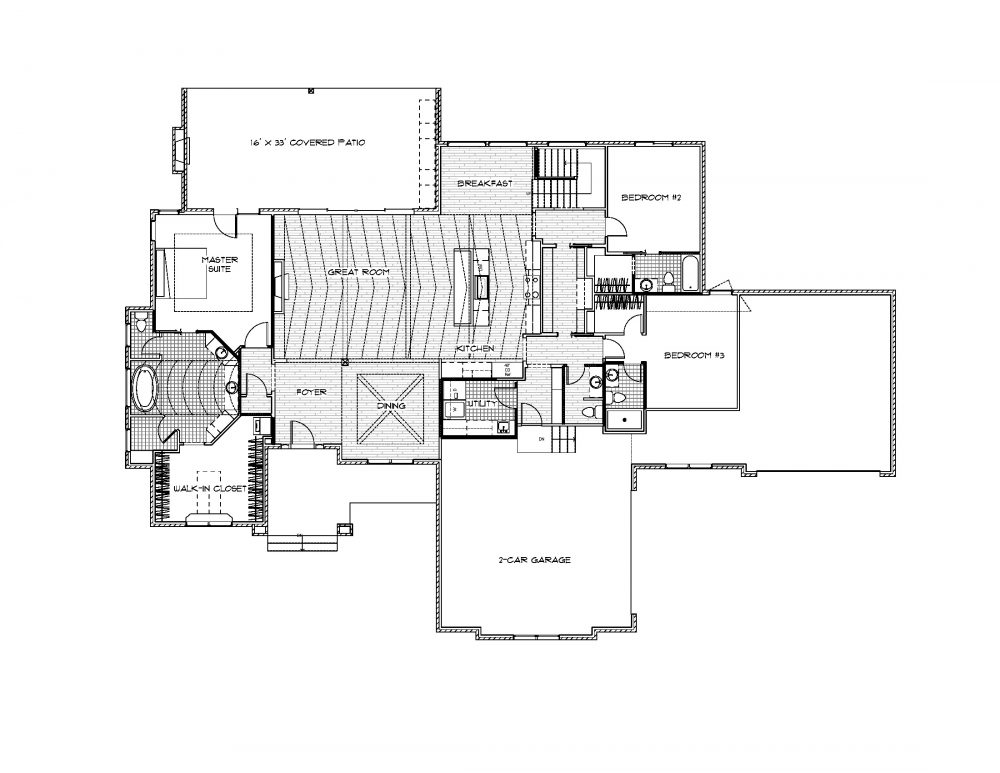 Bradbury Custom Home Main Level Floor Plan in Wichita