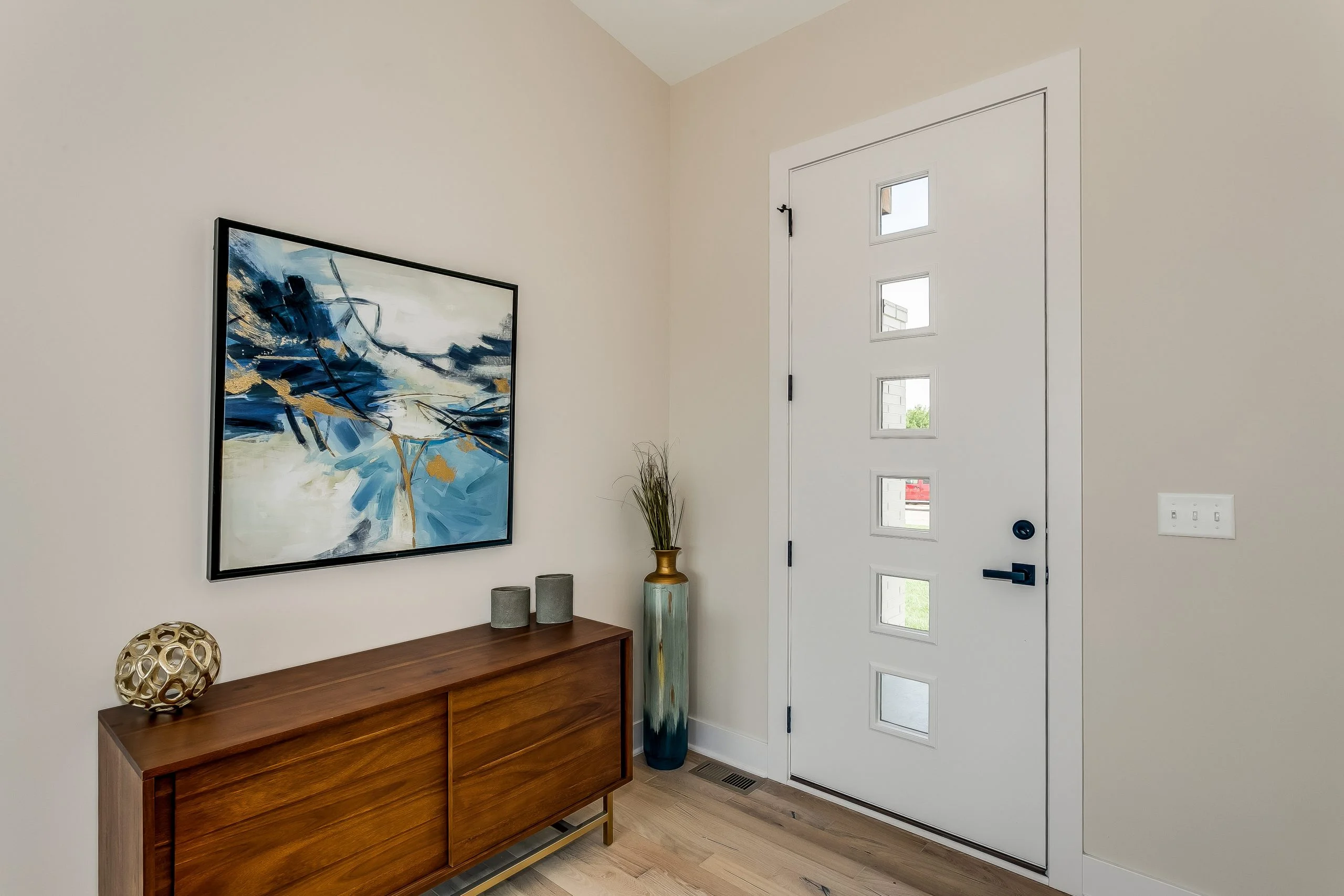 Entryway of a newly built Sharp home ready for move-in