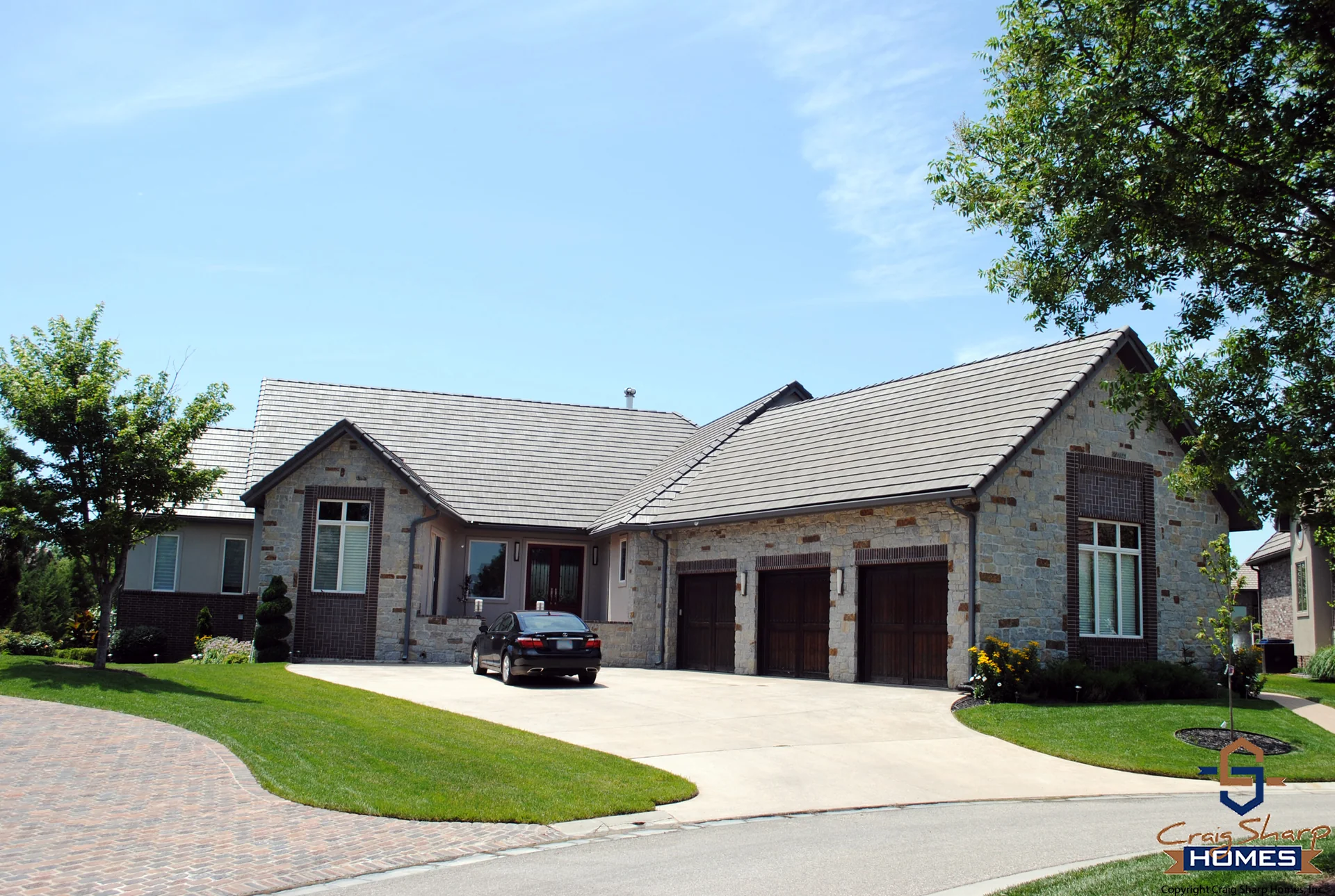 Single-story Sharp Homes house on a large lot near Wichita, buildable with a USDA construction loan