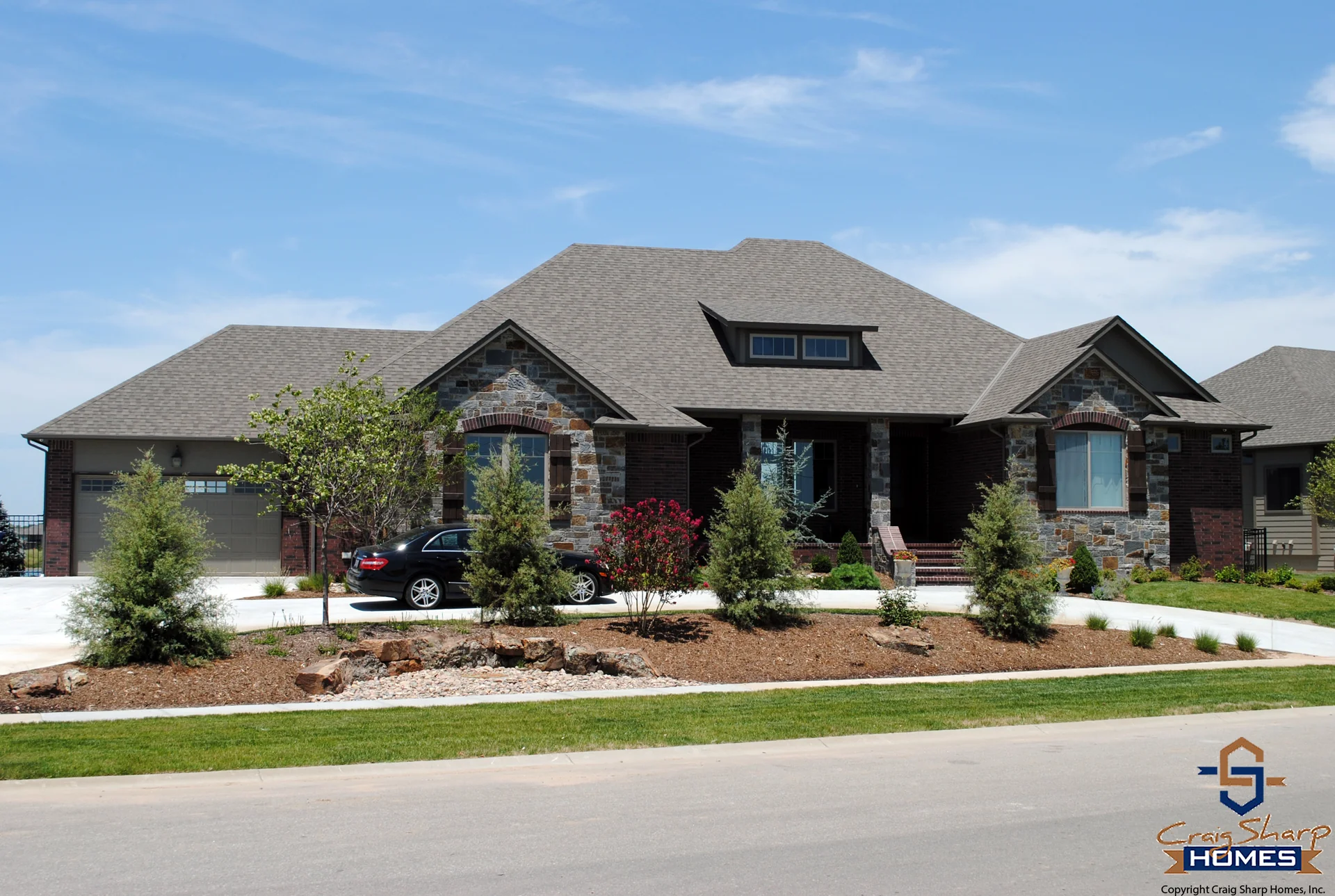 Single-level patio-style home built by Sharp Homes in the Wichita area