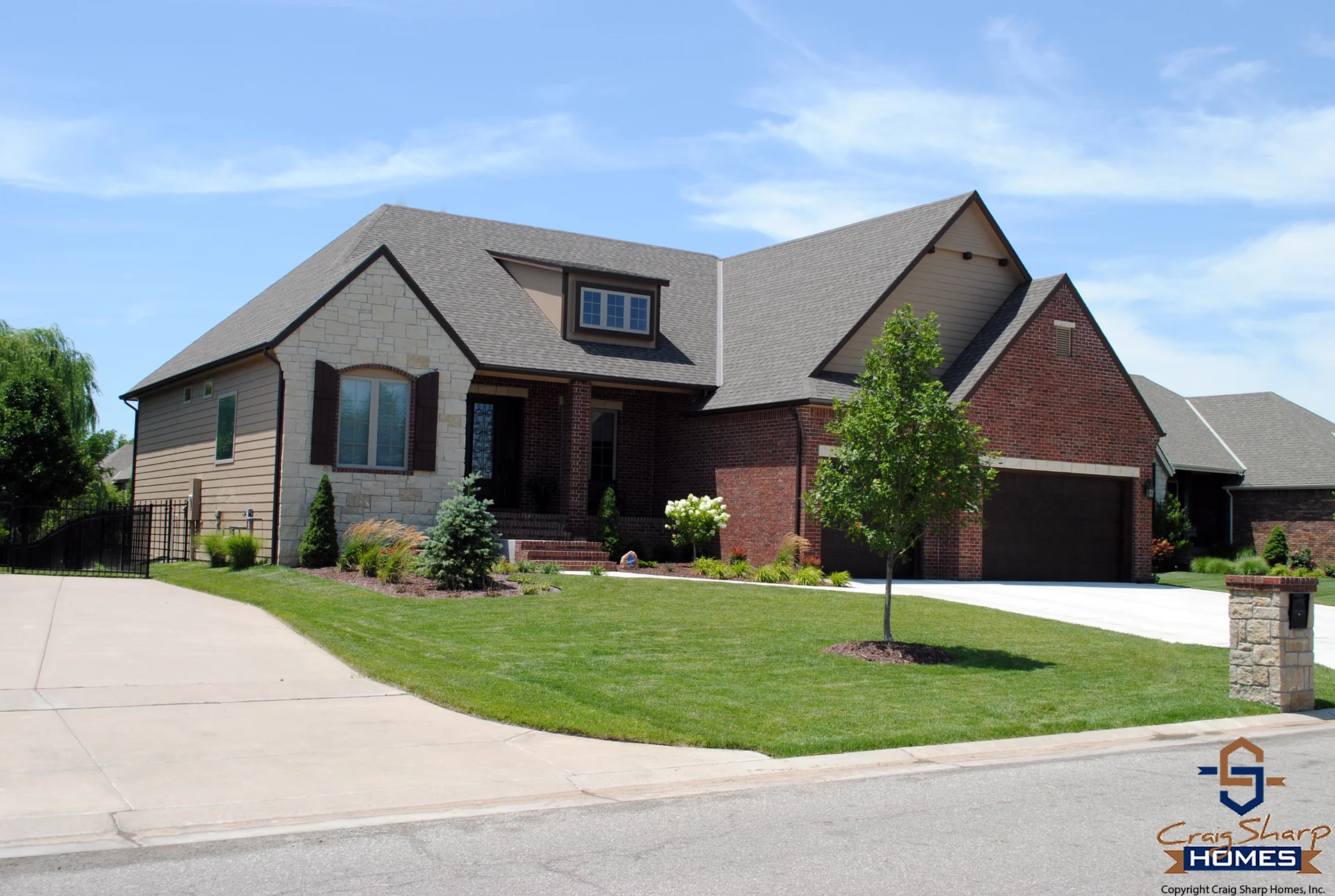 Completed new-construction Sharp Homes house in Wichita ready for its homeowners insurance policy at closing